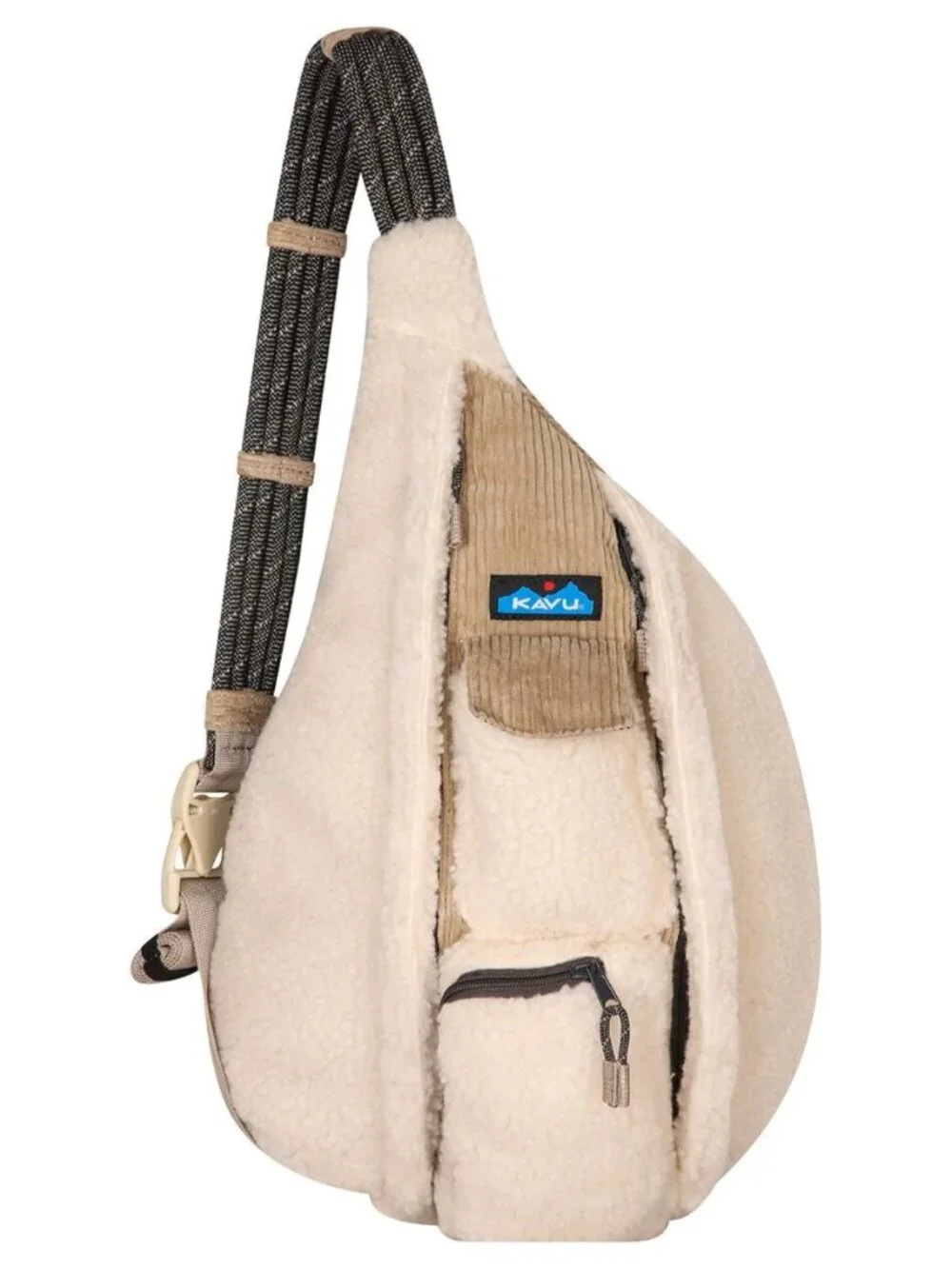 KAVU Rope Snug Bag Pebble Beach Sherpa Corduroy Sling Backpack Crossbody NWT